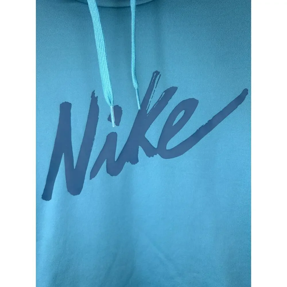 Nike Men's Performance Fleece Hoodie Teal Stretch Pullover Large